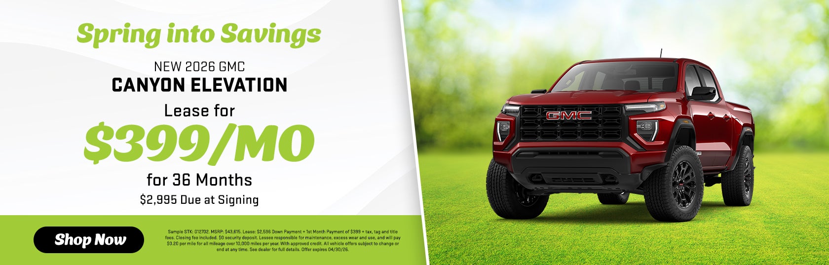 New 2026 GMC Canyon Elevation